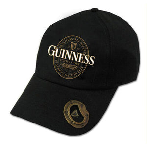 Black Guinness Baseball Cap with Bottle Opener by Trad Craft