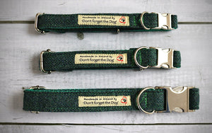 Tweed Dog Collar With Metal Buckle
