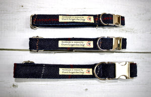 Tweed Dog Collar With Metal Buckle