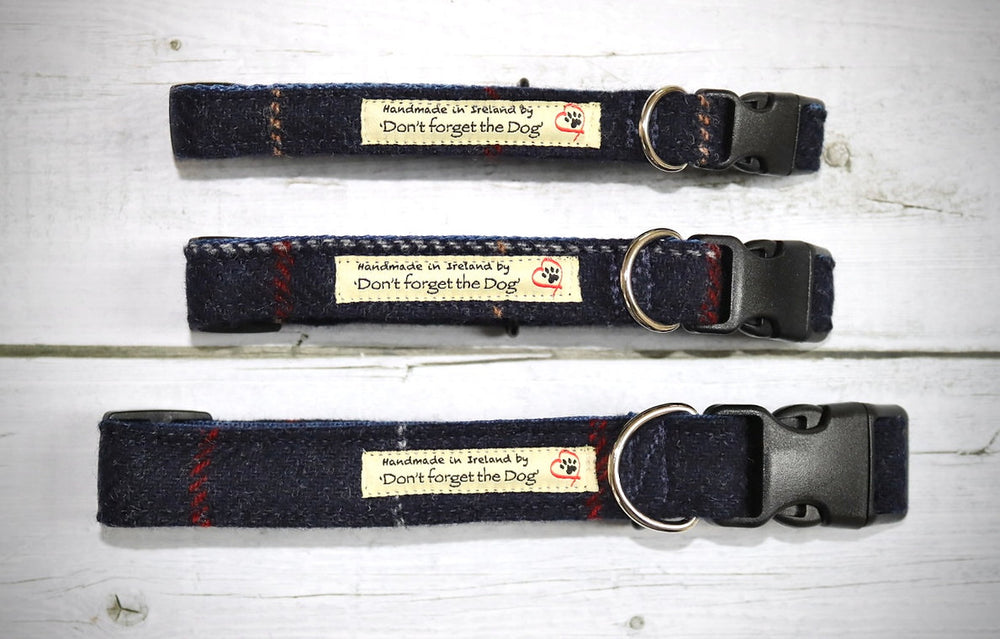 Tweed Dog Collar With Plastic Buckle