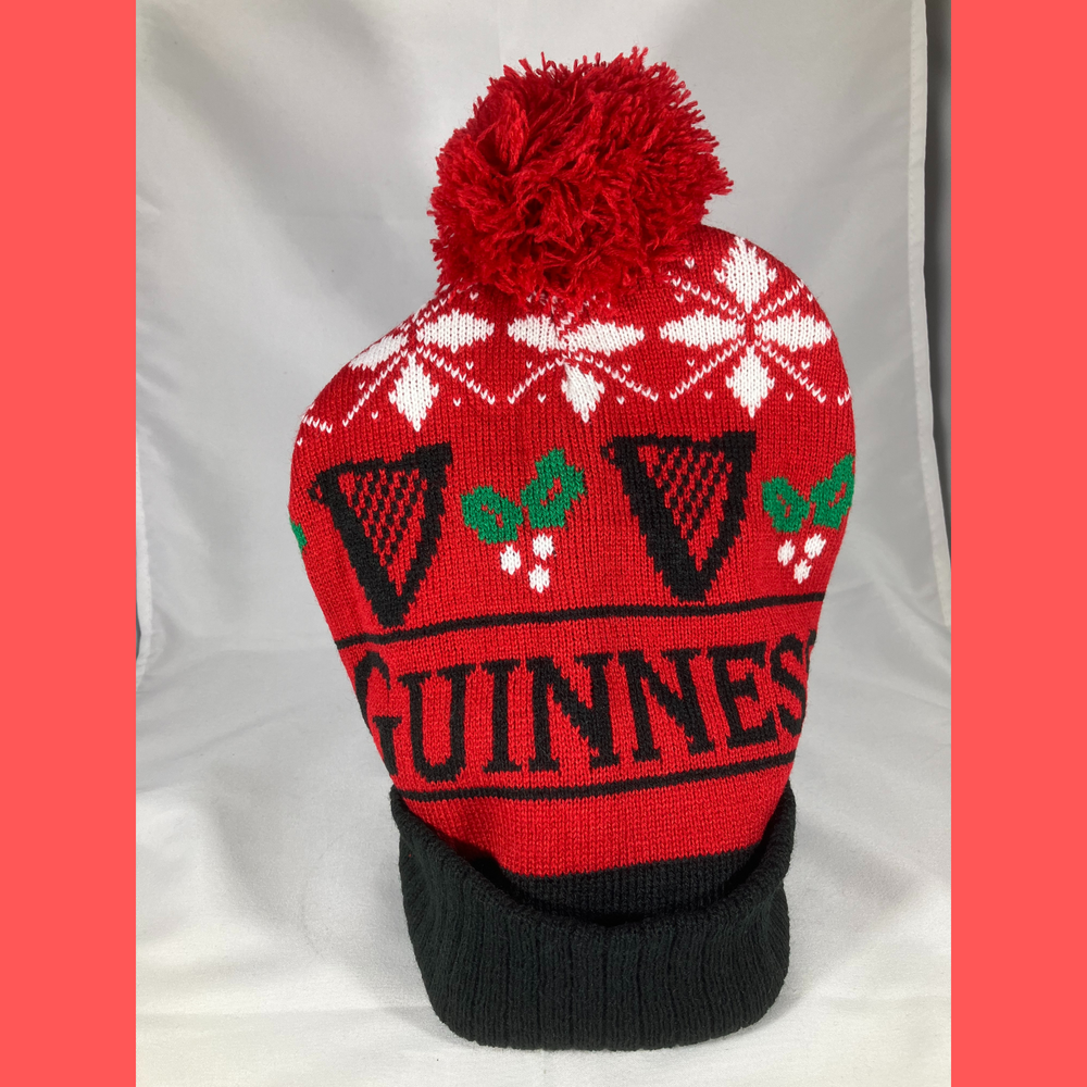 Guinness Red/Blk Harp & Holly Hat
