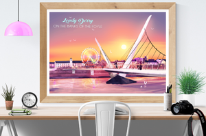 Derry Nice Things 'Lovely Derry on the Banks of The Foyle' Print A4