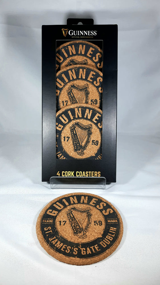 Guinness Cork Coasters - Harp - 4 Pack
