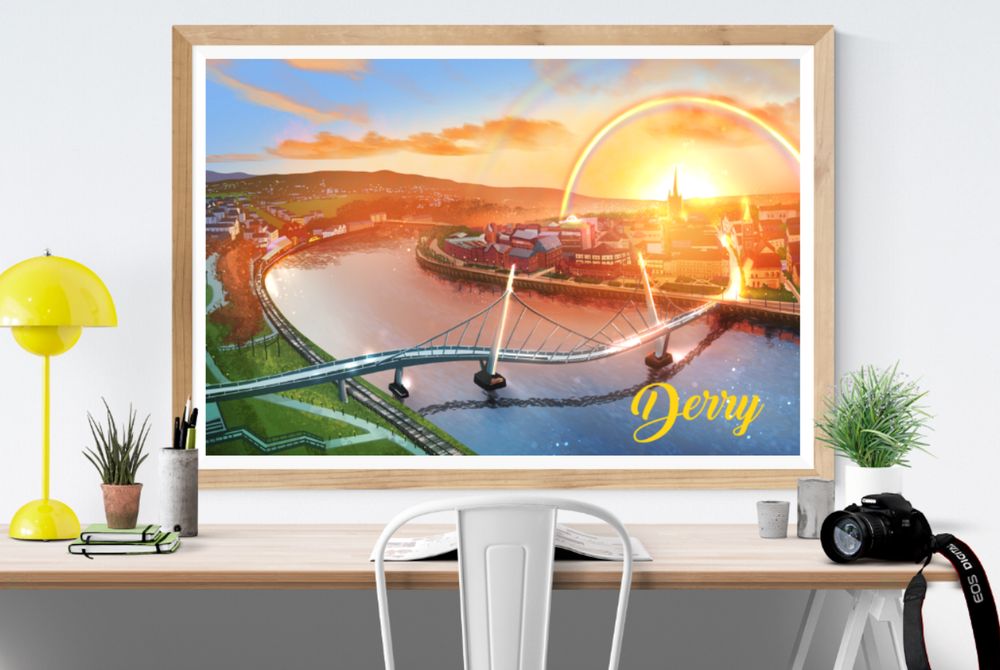 Derry Nice Things 'Derry From Above' Print A4