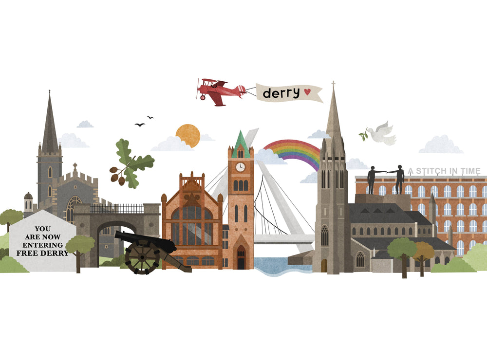 Derry Landmarks - A4 Print