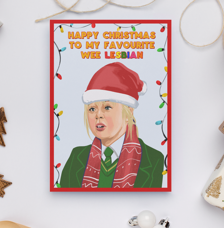 
            
                Load image into Gallery viewer, Derry Girls Claire &amp;#39;Wee Lesbian&amp;#39; Christmas Card
            
        