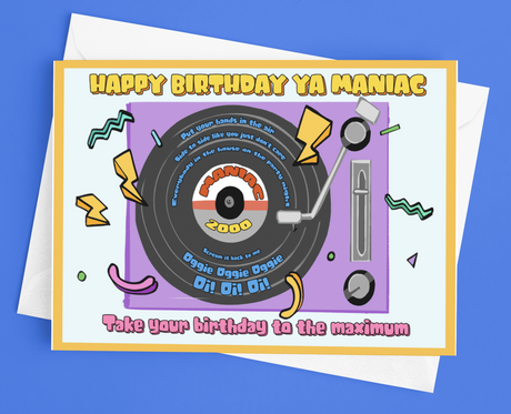 
            
                Load image into Gallery viewer, Maniac 2000 Birthday Card
            
        