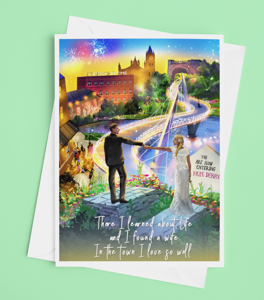 Town I Love So Well Wedding 'Wife' Card