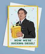 Ted Hastings Line of Duty 'Suckin Diesel' Greetings Card