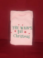 Checkpoint Charlie 'The Wain`s 1st Christmas' Baby Vest - pink