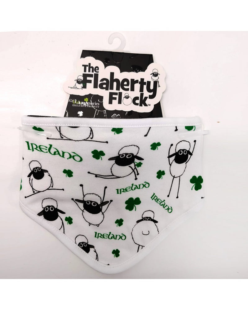 
            
                Load image into Gallery viewer, White/ Green Overall Printed Sheep Baby Bib
            
        